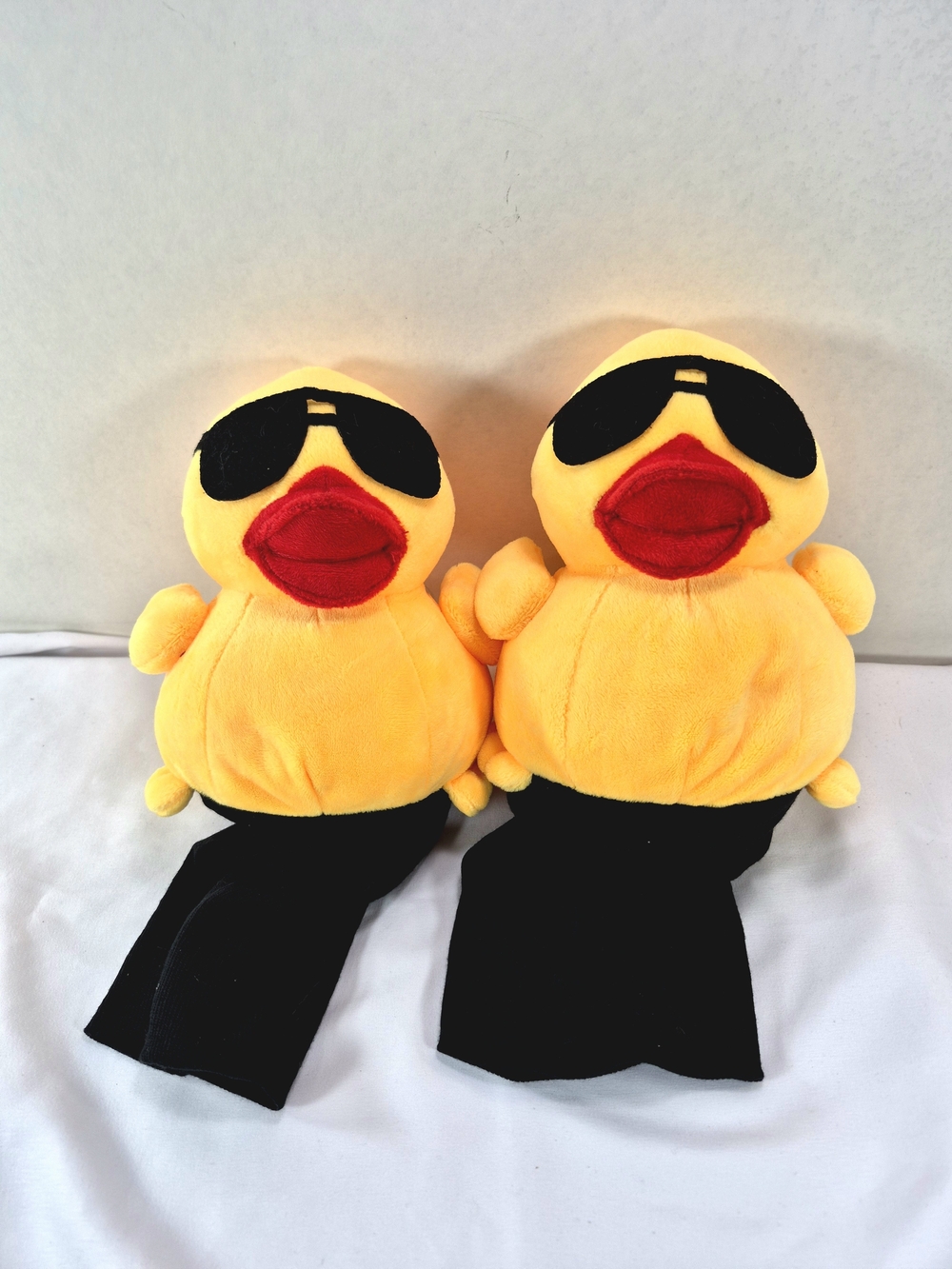 Bundle of 2 Novelty Yellow Duck with Sunglasses Plush Golf Club Headcovers
